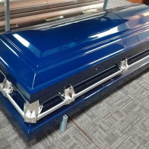 Majestic Sapphire Casket – A Noble Tribute in Royal Blue