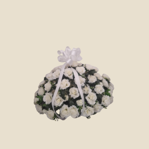 Heavenly White Rose Casket Spray